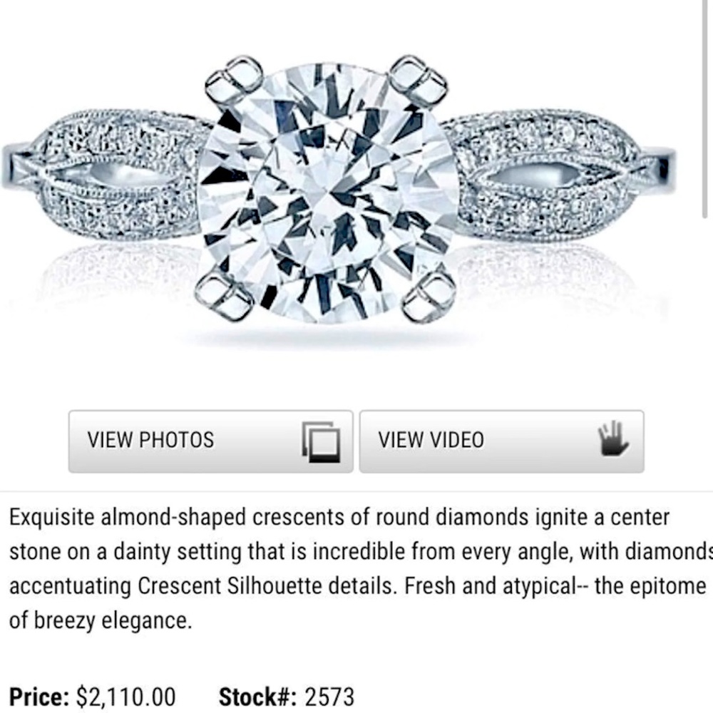 6.25 Tacori 18k Split Shank Engagement Ring